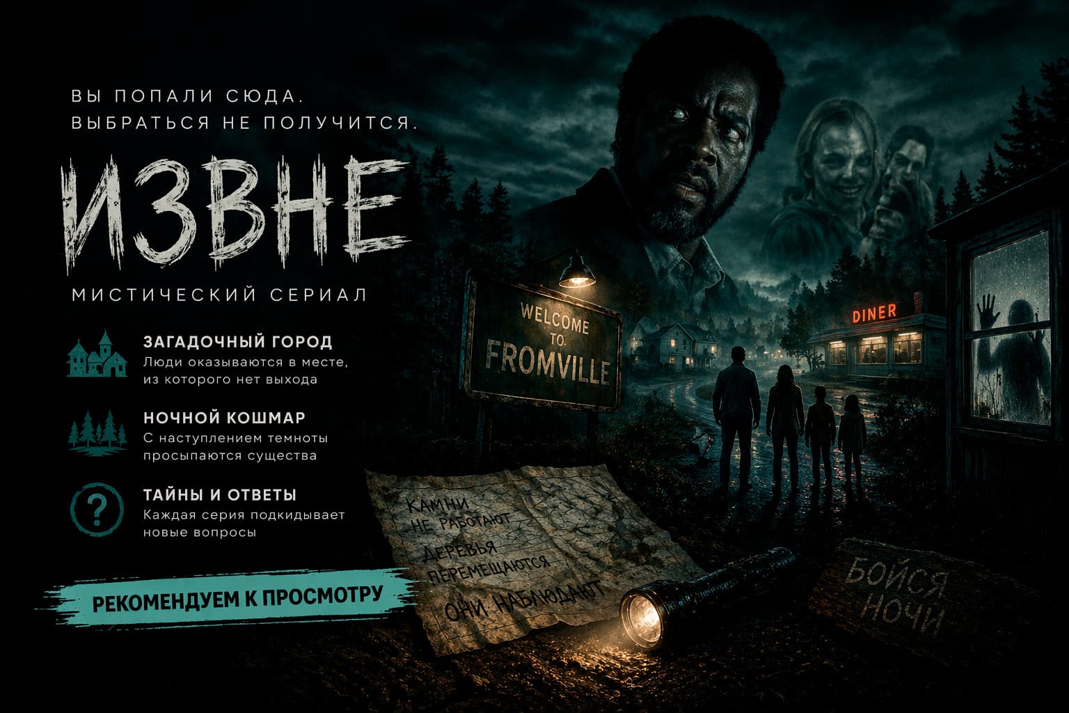 Информационный баннер сериала «Извне»